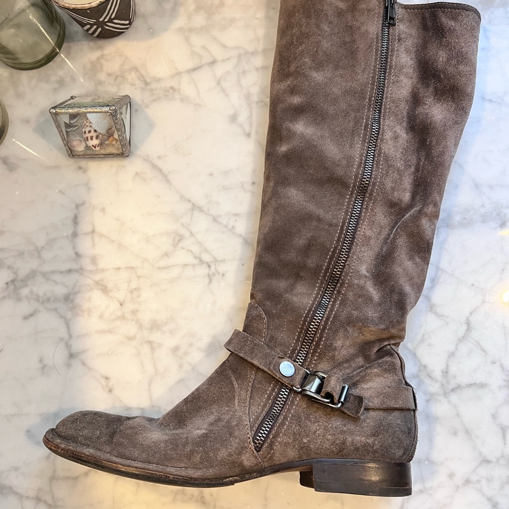 Alberto Fermani Grey Suede Boots